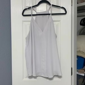 White V-neck Dressy Tank